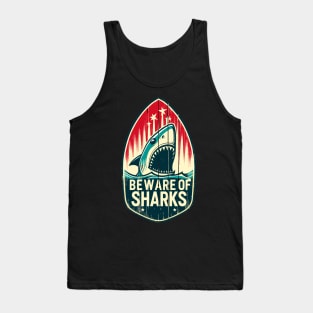 Beware of Sharks retro Tank Top